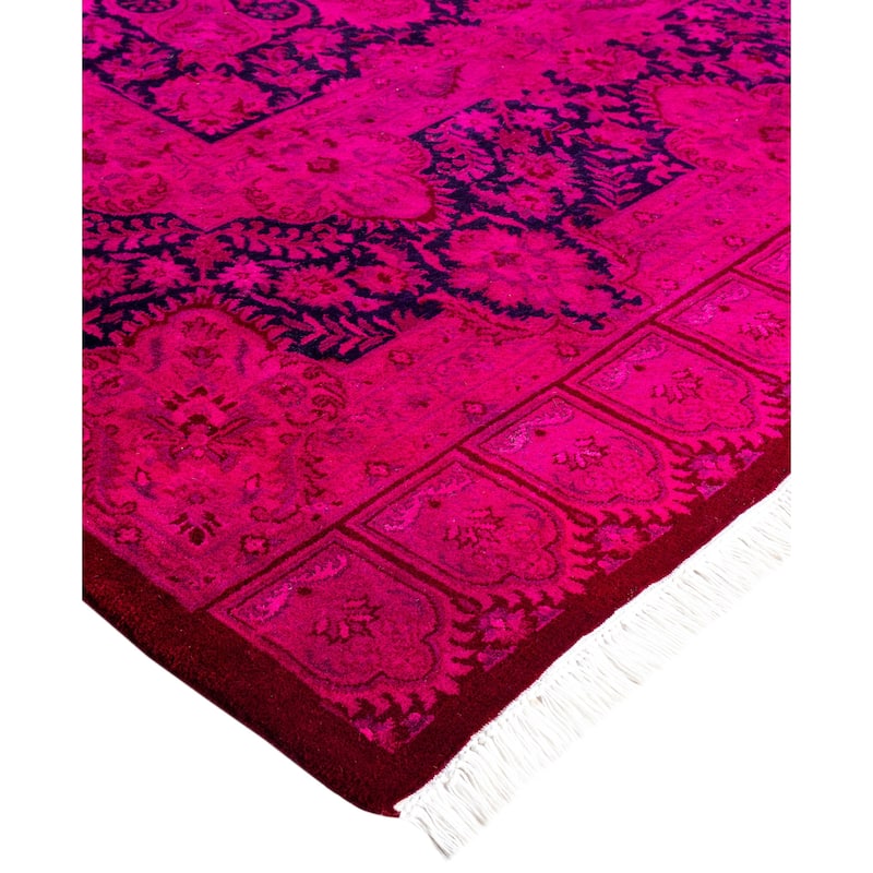 Overdyed One-of-a-Kind Hand-Knotted Area Rug - Purple - 10' 1" x 14' 0"