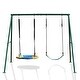preview thumbnail 1 of 7, Swing Sets for Backyard 440LBS 2 Seat, Swing with Stand, Swing Set for Kids, 32" Saucer Swing and 26.2" Swing Seat Multicolor