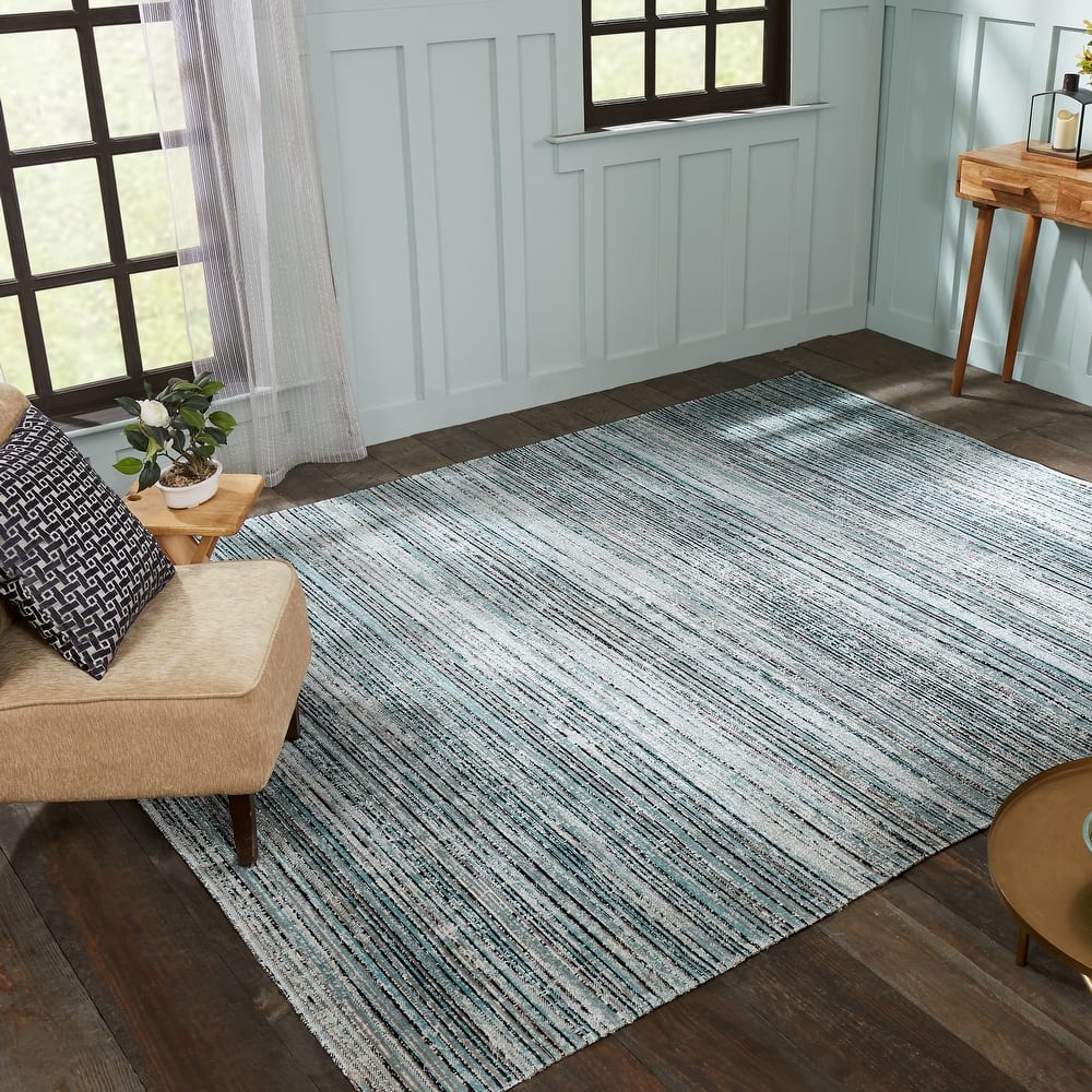 Porch & Den Ponca Distressed Stripe Indoor/Outdoor Area Rug