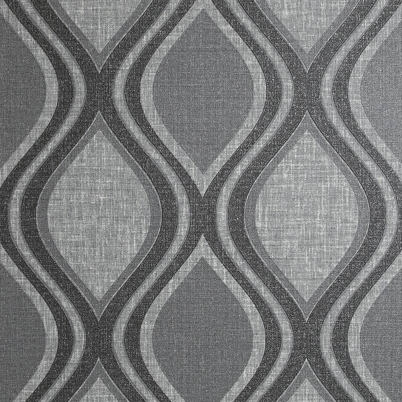 Arthouse Ignatius Charcoal Ogee Wallpaper