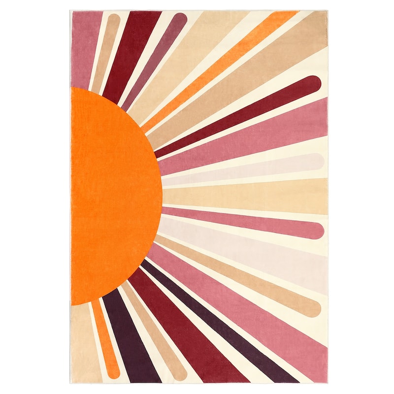 Garvee Rainbow Sol Kids Area Rug