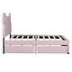 preview thumbnail 7 of 6, Full Size Upholstered Platform Bed with Cartoon Ears Shaped Headboard and 2 Drawers,Pink