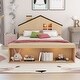 preview thumbnail 3 of 32, Platform bed with house shape headboard Natural - Full