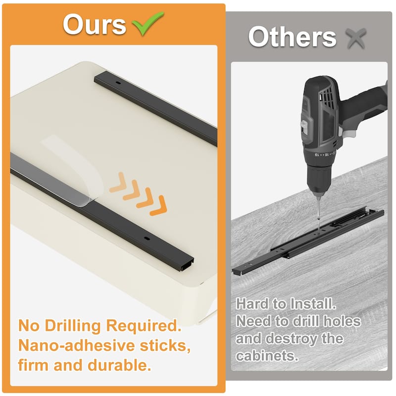 Pull Out Cabinet Organizer, Heavy Duty Metal Slide Out Drawer