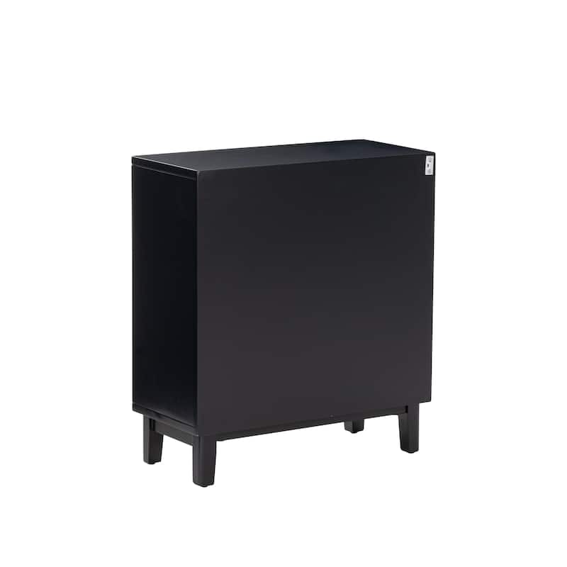 COZAYH Farmhouse 3-Drawer Nightstand, Rattan Cane Front Accent Dresser for Living Room, Bedroom