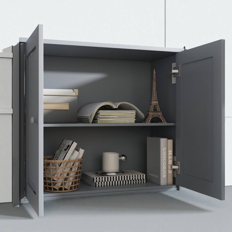 Twin Size Rubber Wood Loft Bed with Pull-Out Desk, Storage Cabinets, Drawers and Shelves, Safety Guardrail and Ladder