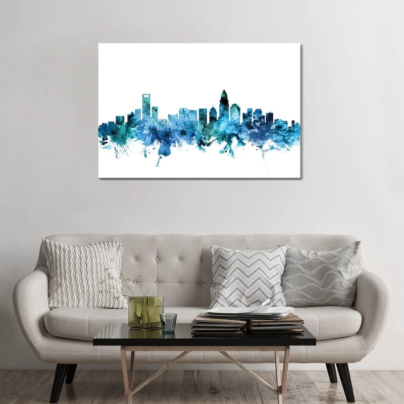 iCanvas "Charlotte, North Carolina Skyline" by Michael Tompsett Canvas Print - 32x48x1.5
