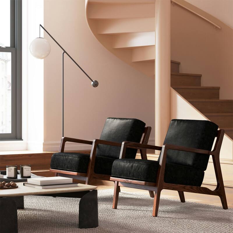 Poly & Bark Verity Leather Lounge Chair - Full Grain Genuine Italian Leather