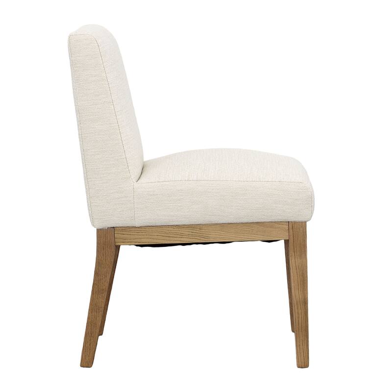 Willow Polyester Upholstered Dining Chair, Cream