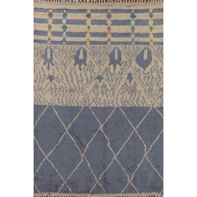 Trellis Plush Moroccan Oriental Area Rug Handmade Bedroom Wool Carpet - 6'11" x 10'4"