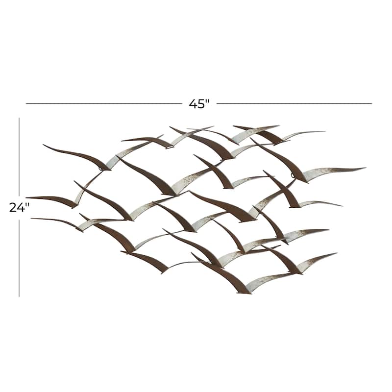 Metal Bird Sleek Flying Home Wall Decor - Gold, Black, Brown, Blue, Silver - Roche River Decor
