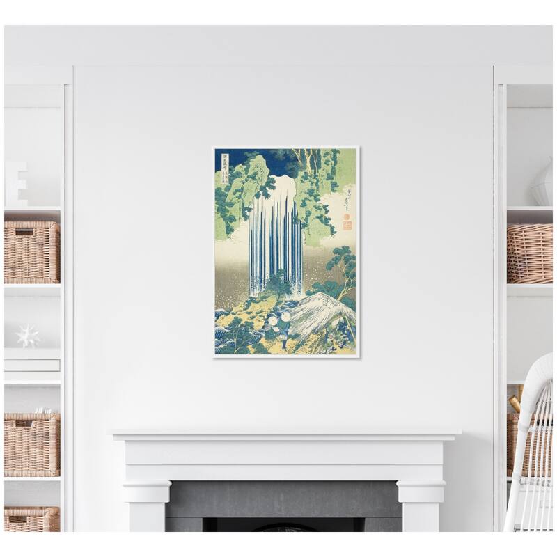 Kate and Laurel Sylvie Katsushika Hokusai Yoro Waterfall in Mino Province 1833 Framed Canvas by The Art Institute of Chicago