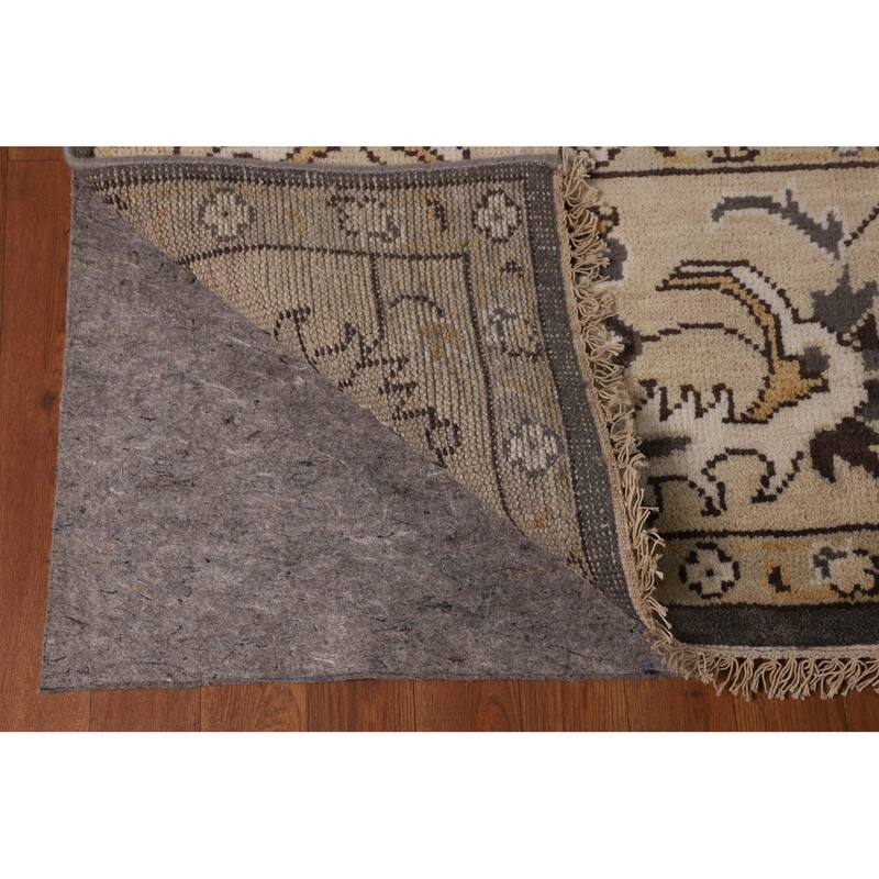 All-Over Floral Gray Oushak Oriental Area Rug Handmade Wool Carpet - 9'3" x 11'7"