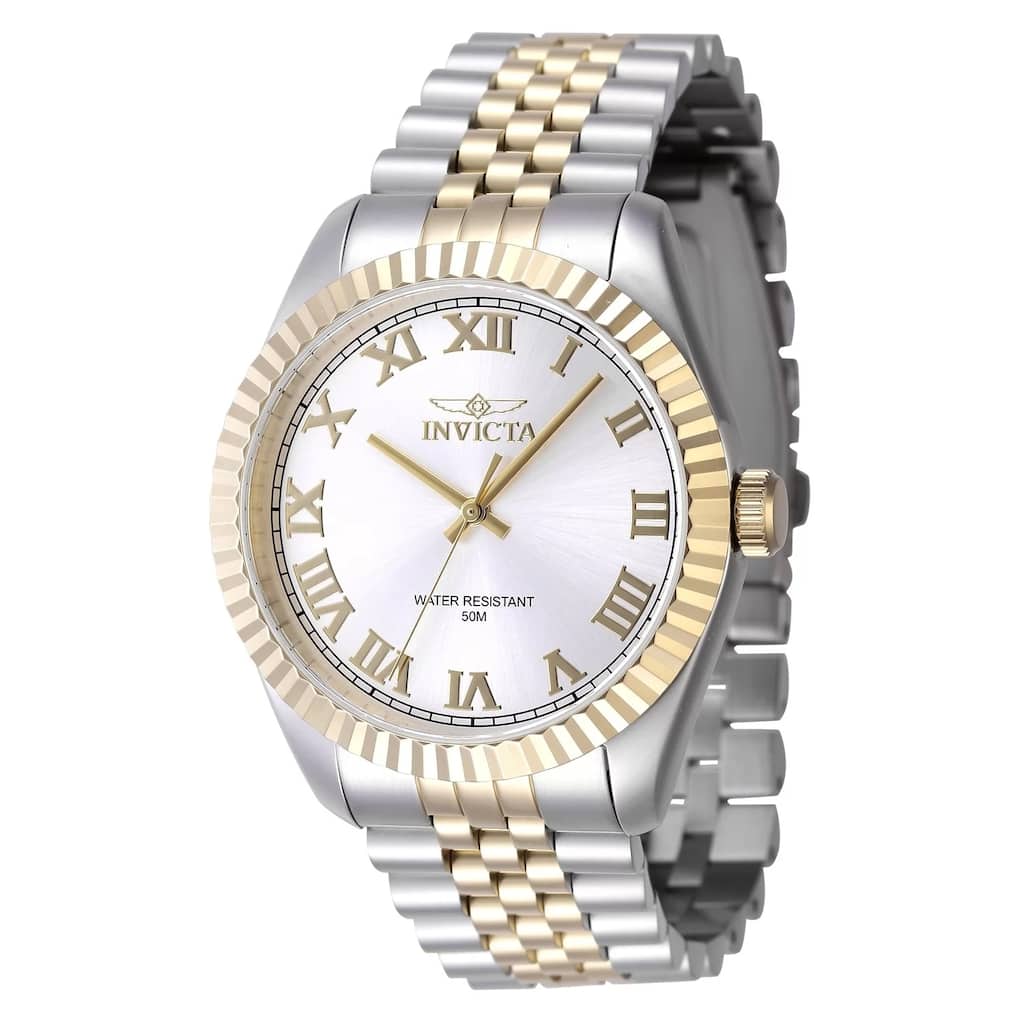 Invicta Men's 47402 Specialty Quartz 3 Hand Silver Dial Watch
