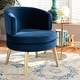 preview thumbnail 2 of 16, Baptiste Glam and Luxe Velvet and Gold Finished Wood Accent Chair