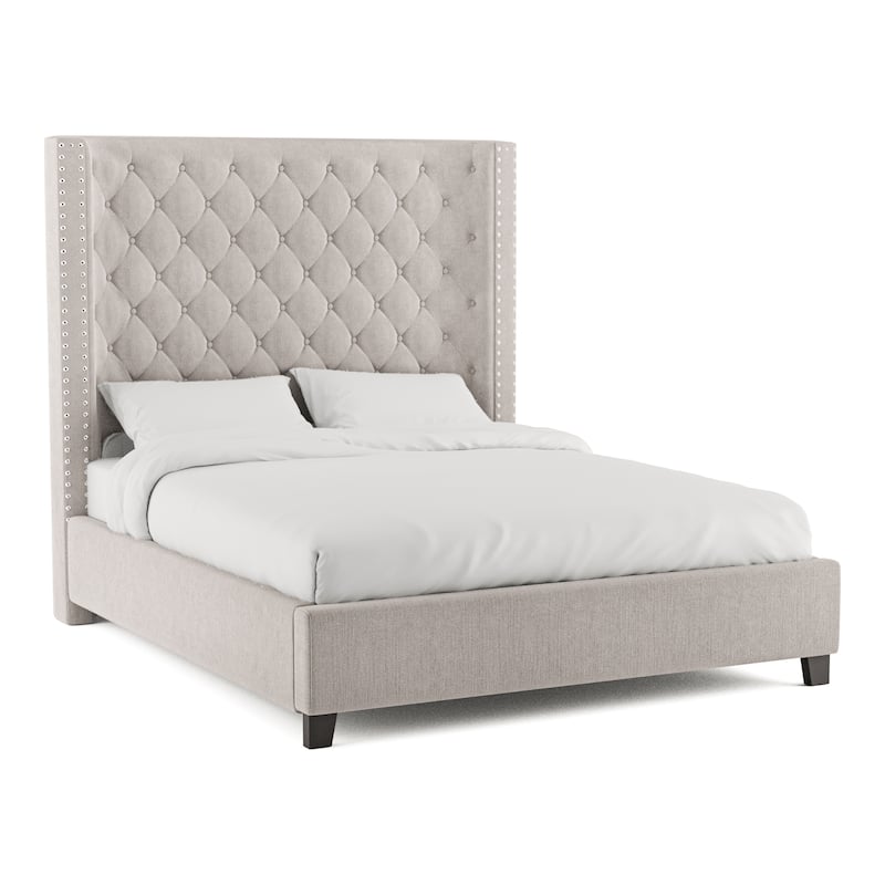 Furniture of America Arun Modern Fabric Low Profile Panel Bed