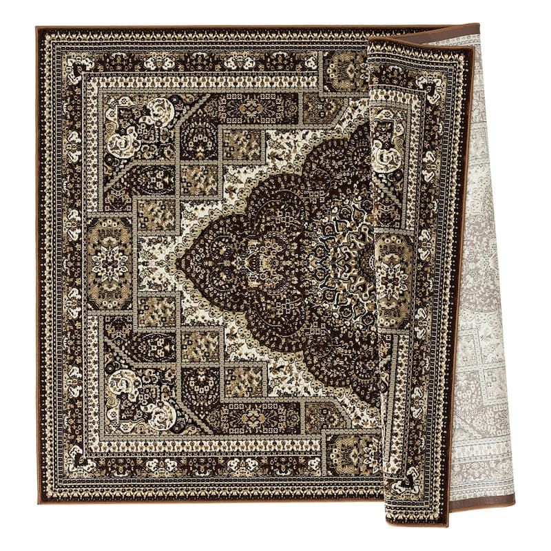 Prime Collection Border Brown/Cream Area Rug