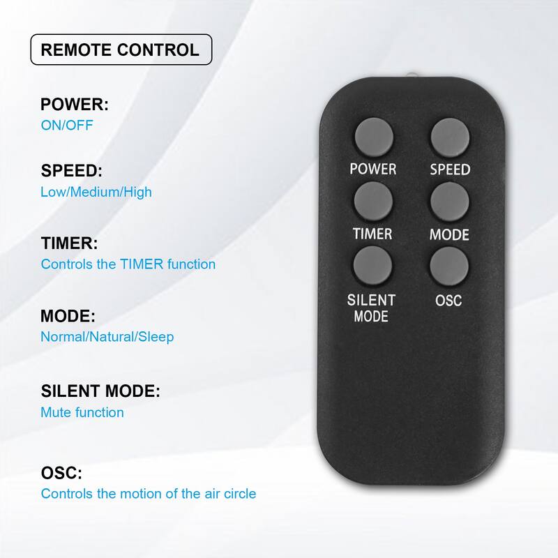 36 Inch Cooling Tower Fan 3 Speed 70 Auto Oscillating Bladeless