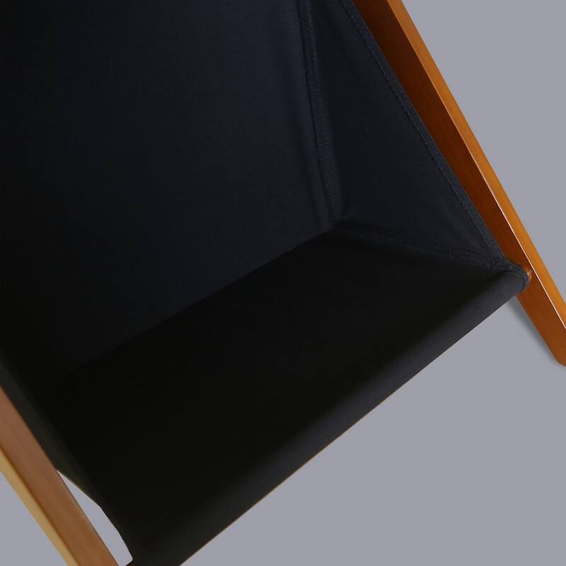 Casual Home Z-Shaped Sofa Side Table with Canvas Storage Basket