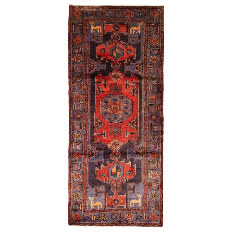 ECARPETGALLERY Hand-knotted Anadol Navy Wool Rug - 4'3 x 9'11 - Dark Navy - 4'3 x 9'11