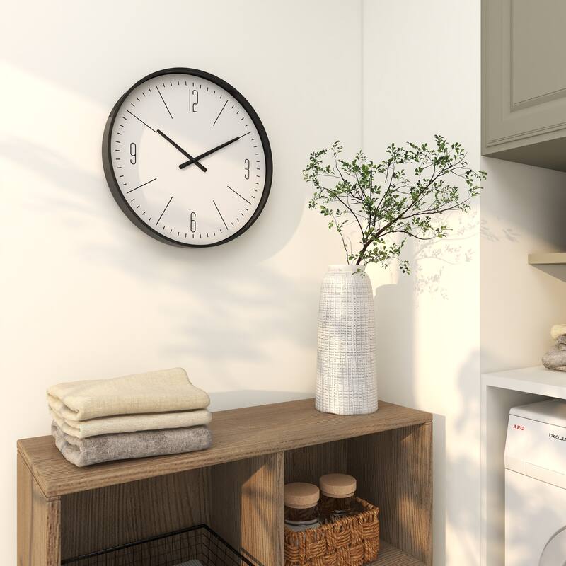 Glass Contemporary Wall Clock 20 x 20 x 2 - 20 x 2 x 20