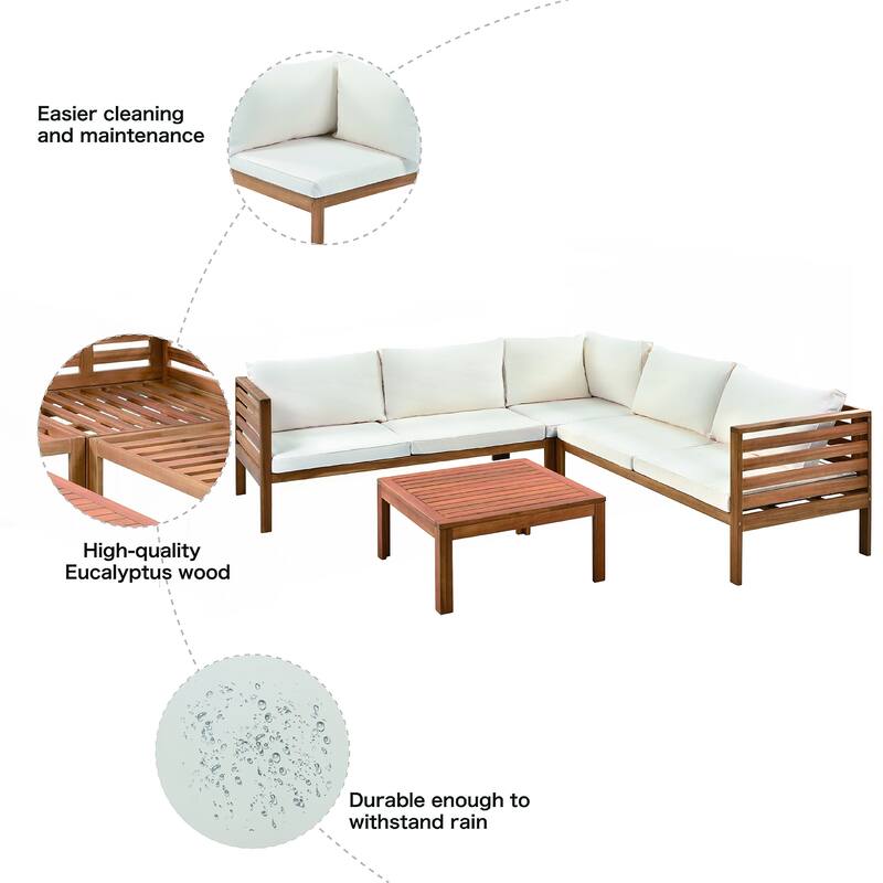 Wood Structure Outdoor Sofa Set
