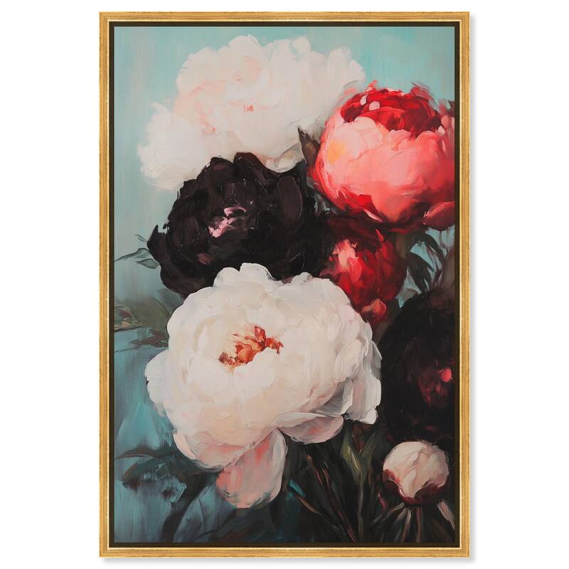 Three Shades of Peony II Canvas by Art Remedy - 16" x 24" - Gold