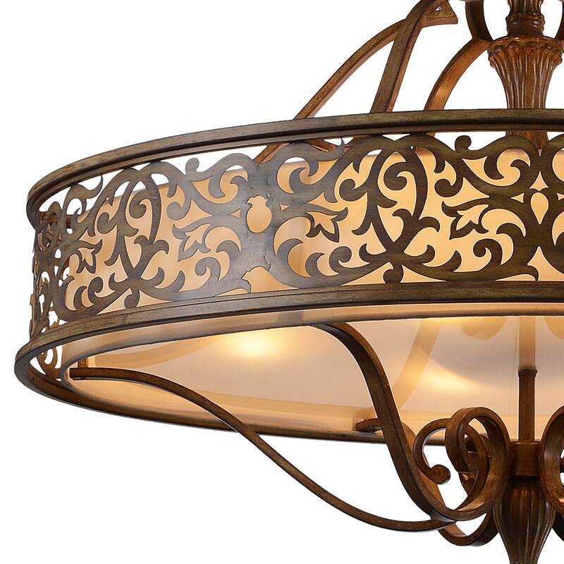 Nicole 6 Light Drum Shade Chandelier With Brushed Chocolate Finish - Brushed Chocolate