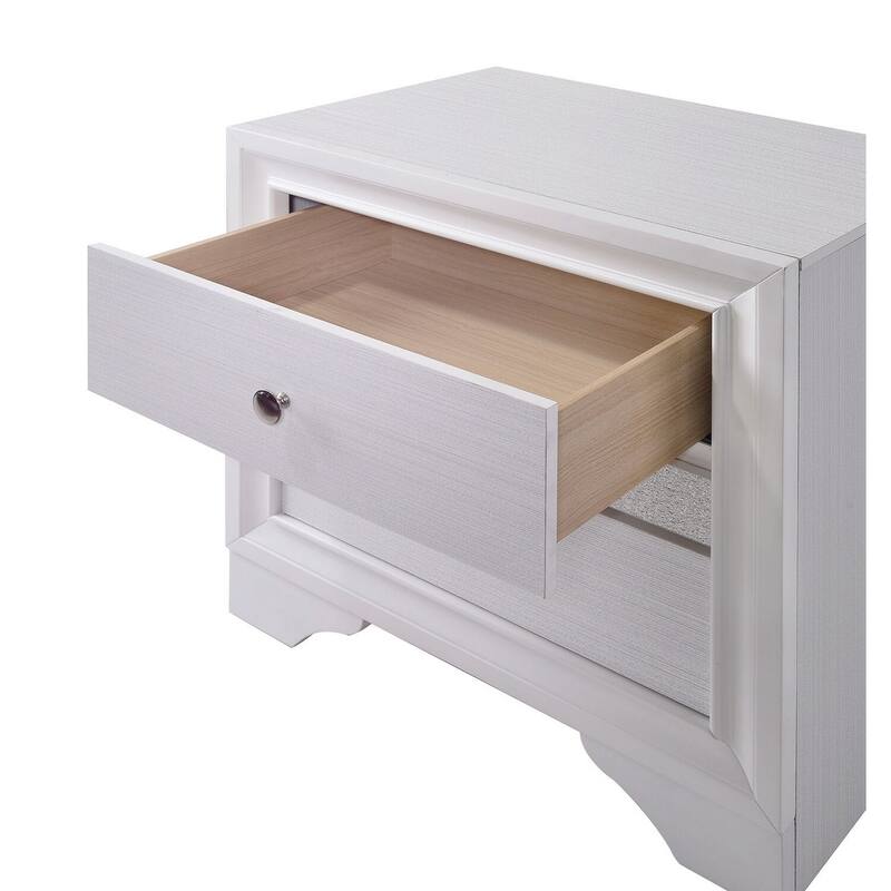 White 2 Drawer 26 in. W Nightstand with 1 Jewelry Drawer