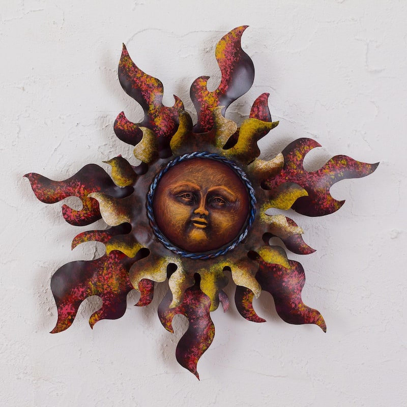 Novica Handmade Radiant Star In Brown Steel Wall Sculpture