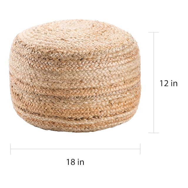 The Curated Nomad Camarillo Modern Cylindrical Jute Pouf