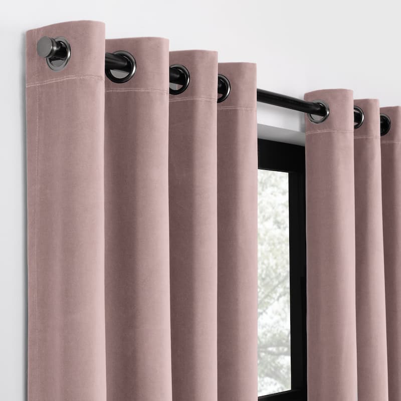 Eclipse Luxury Cotton Velvet 100% Blackout Grommet Curtain Window Panel