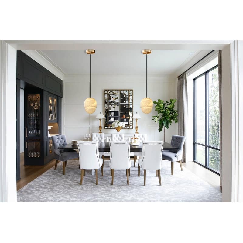 KAYLA Modern Indoor Pendant Lights Kitchen Island, Alabaster Single Pendant Hanging Light Fixture, Height Adjustable