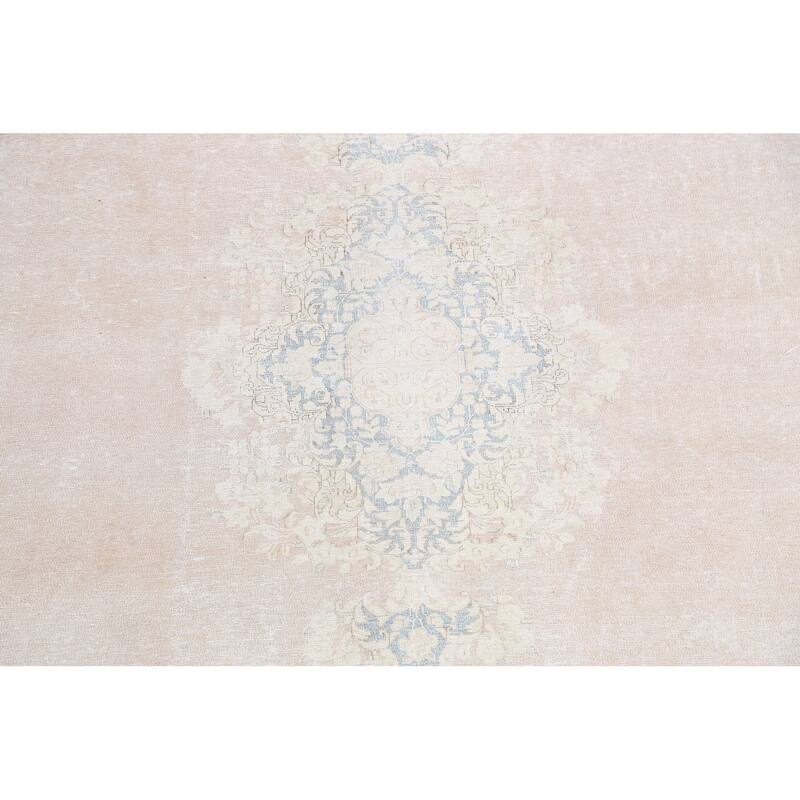 Muted Distressed Kerman Persian Area Rug Handmade Wool Carpet 9'10" x