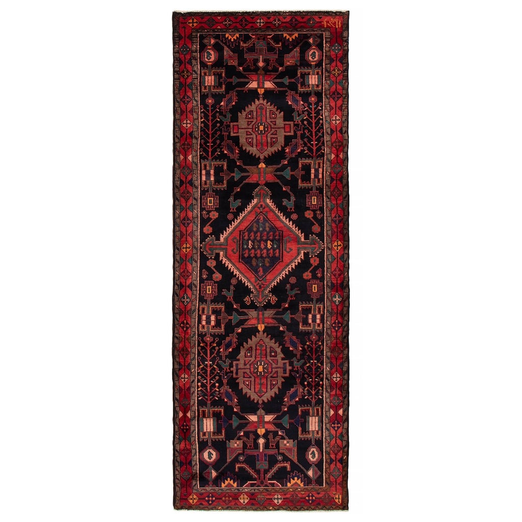 ECARPETGALLERY Hand-knotted Konya Anatolian Black Wool Rug - 3'11 x 11'1
