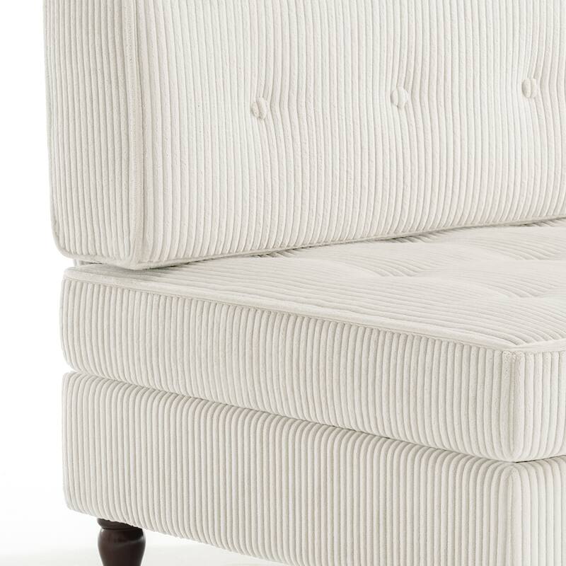 Modular Corduroy Armless Chair Upholstered Lounge Sofa