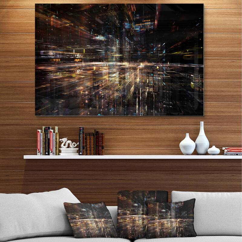 Designart 'Glow of Technology' Contemporary Metal Wall Art