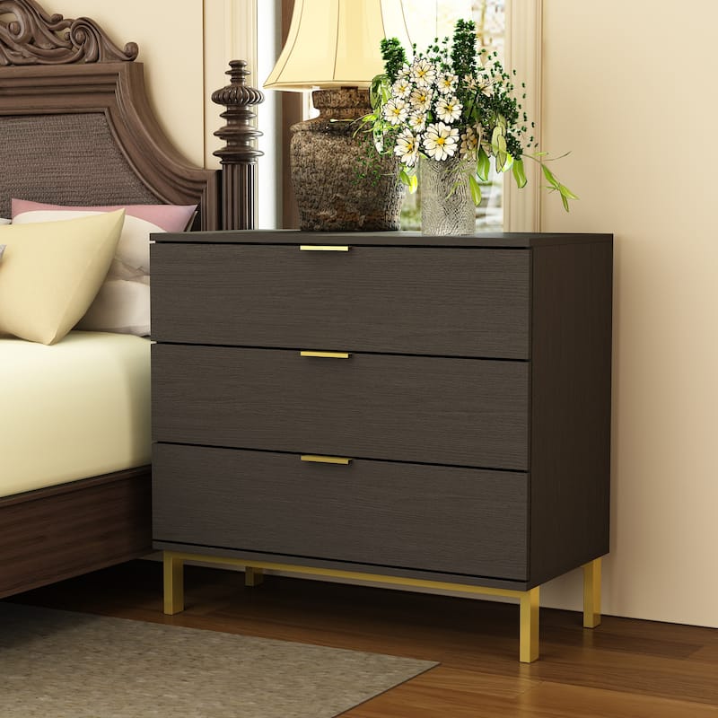 3-Drawer Dresser for Displaying & storage - Black