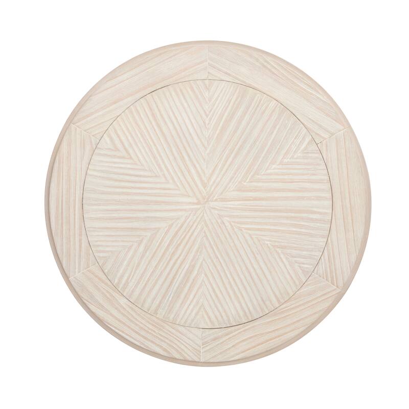 Magnussen Home Bostwick Coconut Cream Round End Table - 22''W x 22''D x 23''H