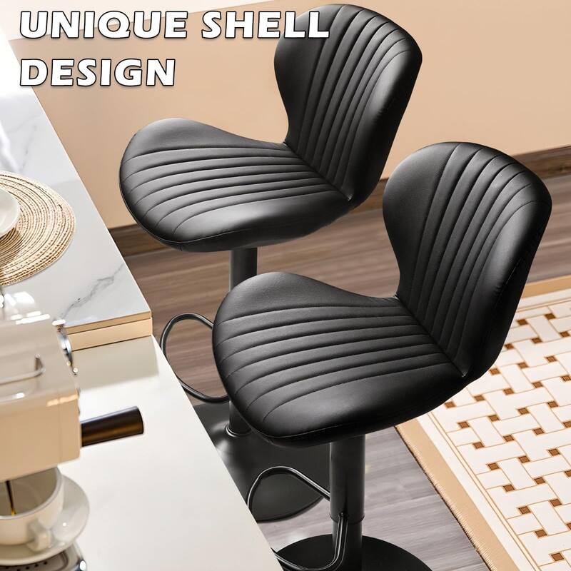 Bar Stools Set of 2,Adjustable Swivel Counter Height Bar Stools - 15.7"D x 19.6"W x 46.9"H