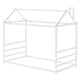 preview thumbnail 5 of 10, House Platform Twin Bed with Roof and Chimney Design, Sturdy Metal Frame