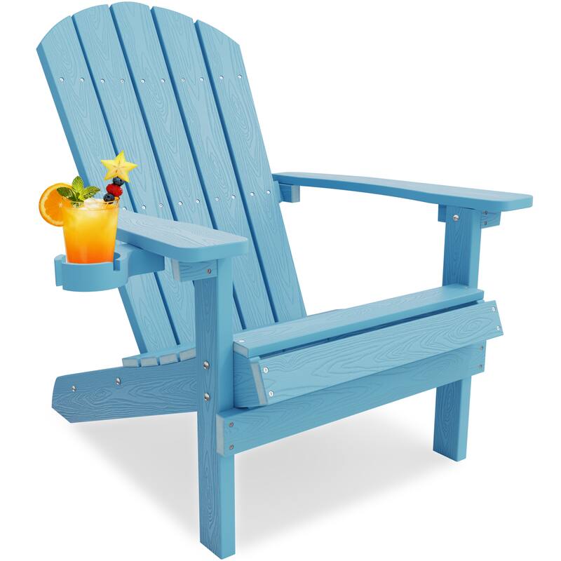 WINSOON All Weather HIPS Outdoor Plastic Adirondack Chairs - Baby Blue