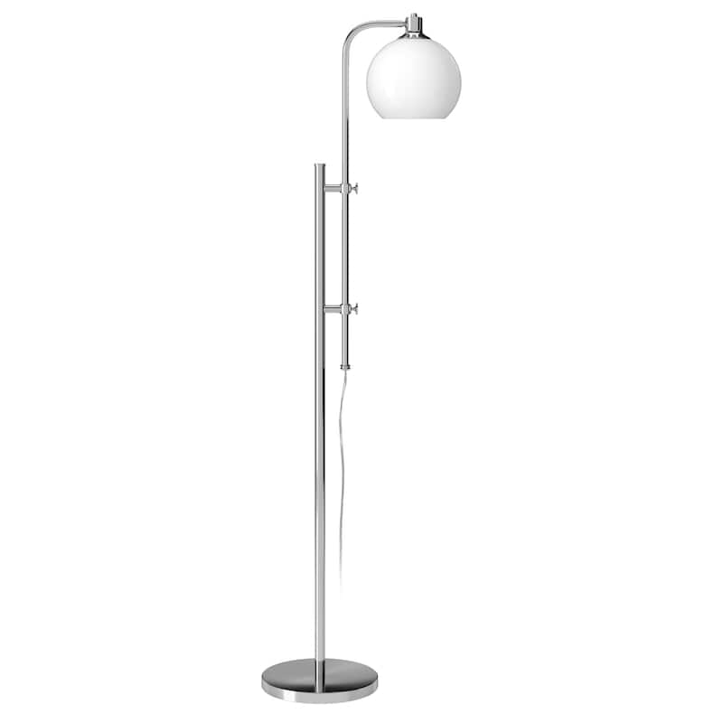 Antho Height Adjustable Floor Lamp with Glass Shade