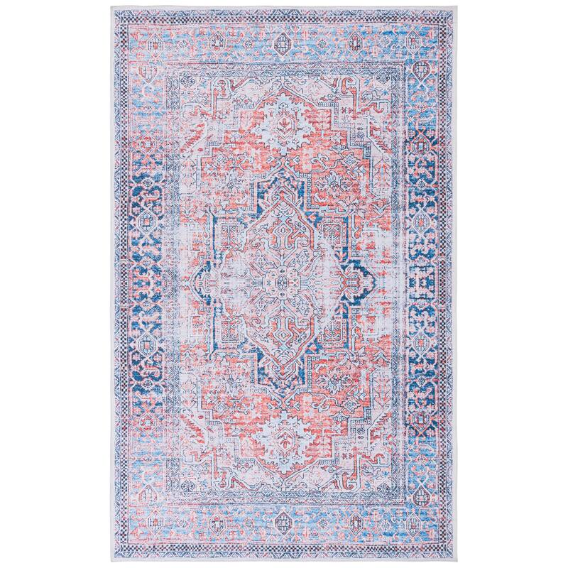 SAFAVIEH Arizona Grytsje Vintage Machine Washable Rug. - 6' x 9' - Rust/Beige