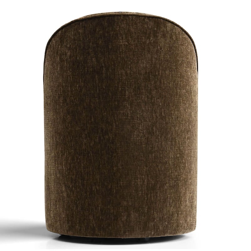 Chenille Rolling Upholstered Dining Chair with Wheels (Set of 4)