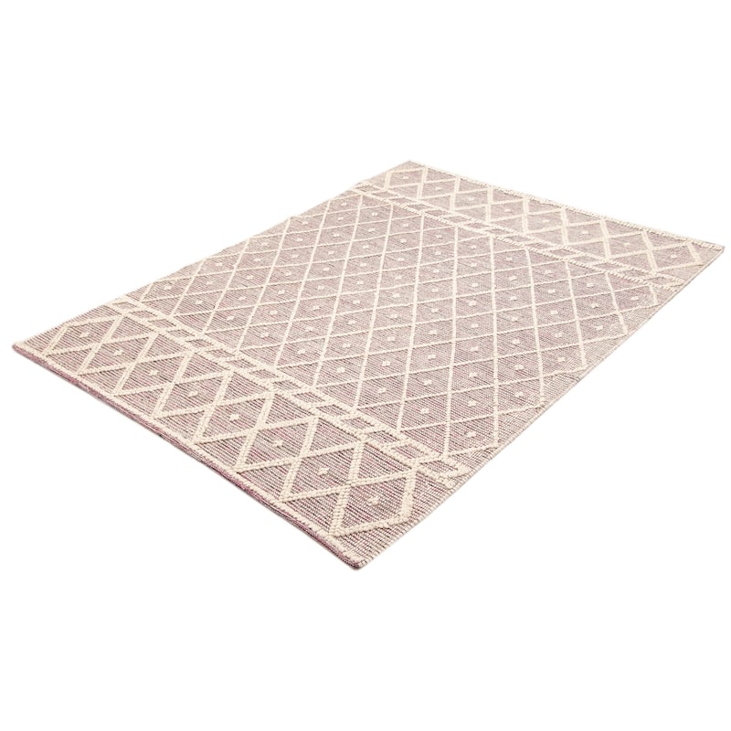 ECARPETGALLERY Braid weave Sienna Pink Wool Rug - 6'2 x 8'10