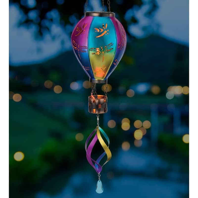 Hot Air Balloon Spinner Solar Lantern - Dragonfly
