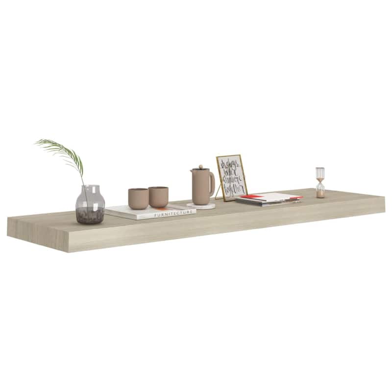 Zyno Floating Wall Shelf, 35 Inch, Oak Brown MDF Body