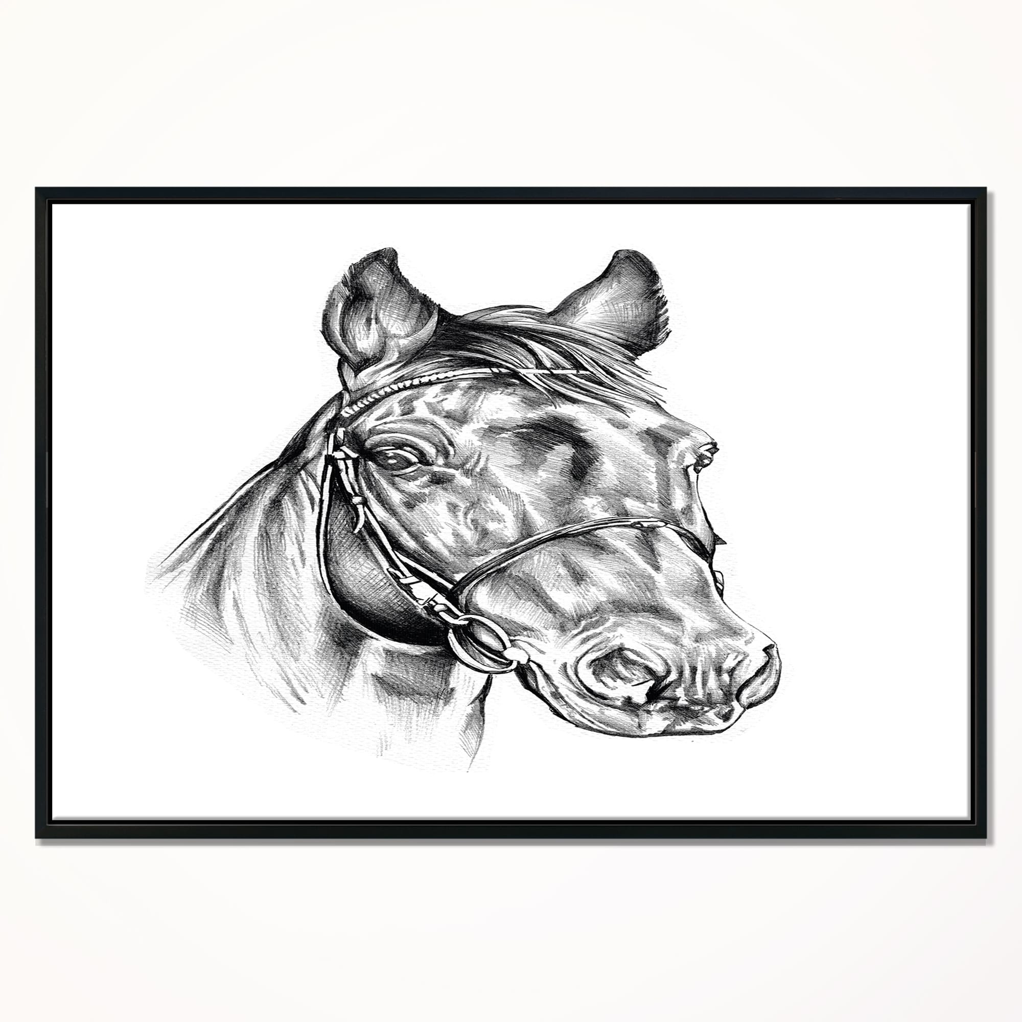 Shop Designart Freehand Horse Head Pencil Drawing Animal Framed