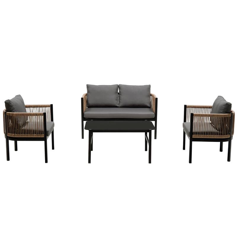4-Piece Multi-Person Outdoor Sofa Set with A Table